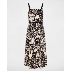 Vestido midi con escote cuadrado