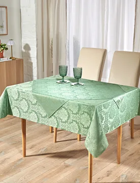 Jacquard-Tischdecke hellgrün 140x230cm - Eldo - FashionsVida