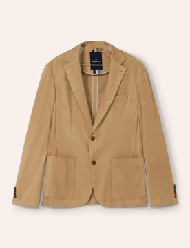 Sakko aus Microvelours, Regular Fit, Farbe Gelb, 60, elastisches Microvelours klassisch schlichter Schnitt Herren - Walbusch - FashionsVida