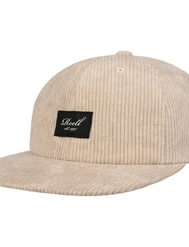 Flat 6 Panel Beige Corduroy Cap by - oatmeal - Size: One Size - Reell - FashionsVida
