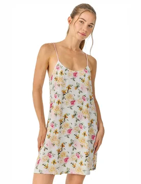 Womens Summer Nightgown With Thin Straps Jjb23 - White - Size X-Large - J&J Brothers - FashionsVida