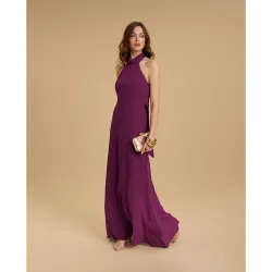 Vestido largo con cuello halter