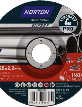 Discos Pro de Corte y desbaste Extra Seguros para Acero E Inox - NORTON EXPERT PRO - FashionsVida