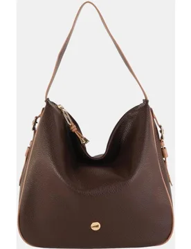 Bolso hobo grande efecto piel con diseño flexible y cierre de cremallera - Volum - FashionsVida