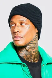 Herren Gerippte klassische Beanie Black