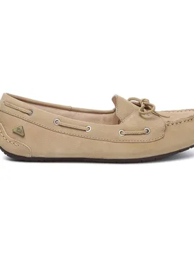 Women's Genuine Leather Monty Moccasins with Rubber Sole in Light Sand Size: 7 - Light Sand - Size: 7 - EverAu Australia - FashionsVida