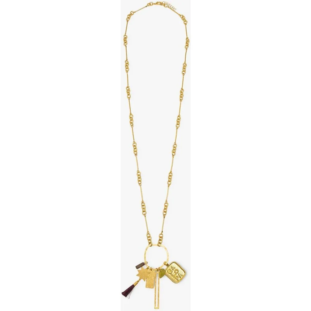Collar largo con abalorios decorativos - Parfois - FashionsVida