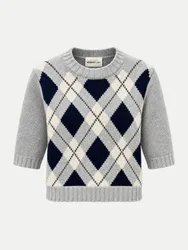 Pullover LAIA mit Raute-Muster Grau 36