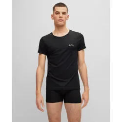 Camiseta de hombre interior slim fit de tejido elástico con logo