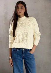 Street One Pullover mit Strickmuster female Beige