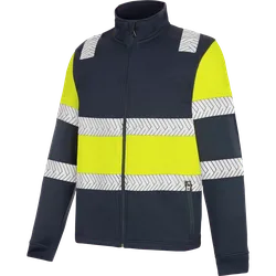 WÜRTH MODYF Sweat zippé haute visibilité FLUO ONE jaune/marine Bleu marine XL