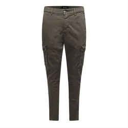 Mens Slim Fit Cargos In Green - Size 32w/32l