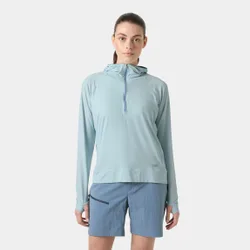 Women's Shine Solen Half-Zip Sun Hoodie Blue M - Barely Blue - Female