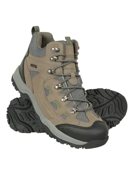 Adventurer' Mens Isodry Boots Cushioned Footbed Breathable Waterproof Hiking Shoes Khaki - Size Uk 12 - Mountain Warehouse - FashionsVida