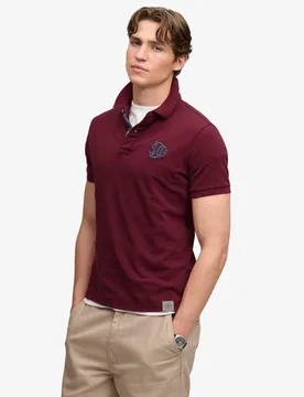 Superdry Herren Piqué Monogram Poloshirt Red - Größe: Xxl - 49.99 - FashionsVida