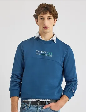 Sudadera de hombre de cuello redondo con dibujo frontal - Nautica - FashionsVida