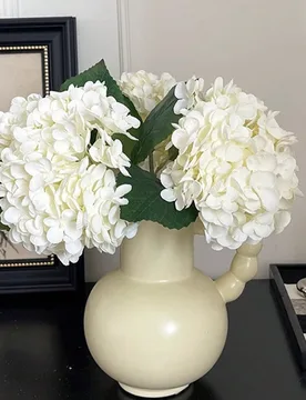 Cantidad] Piezas/Set Ramo de flores de hortensias artificiales de 23 cm, Tallos de flores de hortensias falsas, Adecuado para centro de mesa de boda, - Shein - FashionsVida