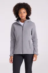 Exodus' Womens Softshell Jacket With Multiple Pockets Water Resistant Coat Dark Grey - Size 10 Uk