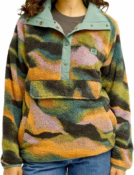 Polaire douce à col montant - Switchback Pullover Black Multi - Taille L - Noir - Billabong - FashionsVida