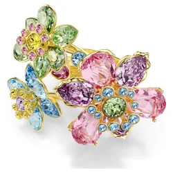 Anello Idyllia, Taglio misto, Fiore, Multicolore, Finitura oro 18K 52