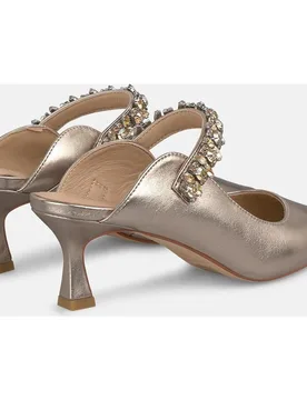 Zapatos de salón de mujer destalonados con tira de pedrería - Alma en Pena - FashionsVida