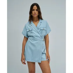 Mono corto en lightdenim de mujer