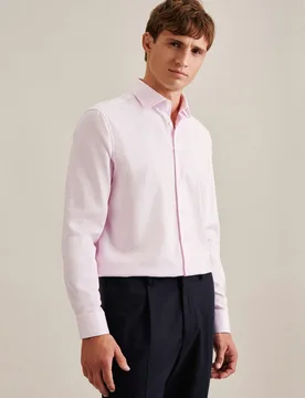 Regular Business Hemd Struktur Rosa/Pink 44 - Seidensticker - FashionsVida