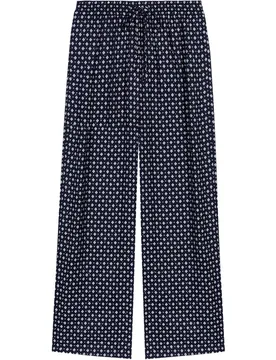 Pantalones anchos de mujer de cintura alta y estampado con strass - Maje - FashionsVida