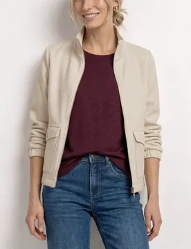 Jacke mit Stehkragen und Zipper female Beige - Street One - FashionsVida