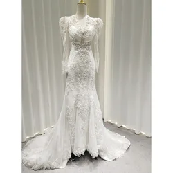 New lace fishtail chiffon strapless main fabric dress for studio photography