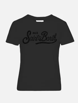 T-shirt elly con strass bambina nero - SAINT BARTH - FashionsVida