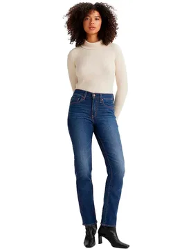 Jeans A Vita Alta 72™ Straight Dark Indigo / Worn In / Chelsea Carbon Gl 26 - Levi´s ® - FashionsVida