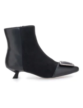 Stivaletti neri con tacco basso e fibbia F693C714 37 - FERRE' - FashionsVida