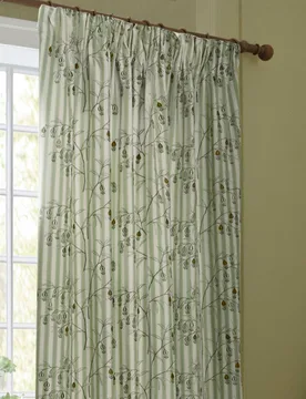 Chinese Lanterns Pencil Pleat Curtains Green Mix - Sanderson - FashionsVida