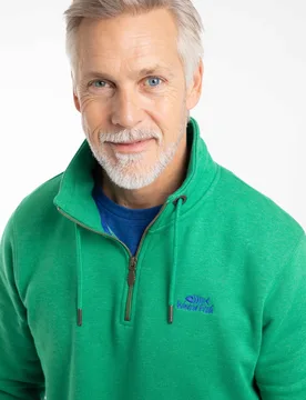 Brampton Mens 1/4 Zip Sweatshirt - Weird Fish - FashionsVida