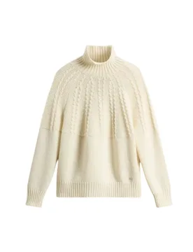 Maglioni donna - fairisle turtleneck - panna - Woolrich - FashionsVida