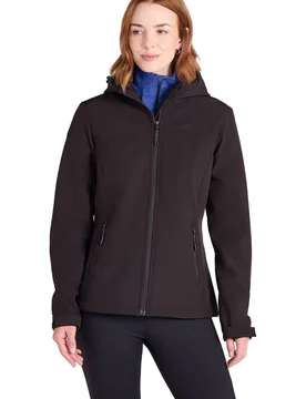 Women's Exodus Softshell Jacket Water Resistant Jacket in Black Size: 18 - Black - Size: 18 - Mountain Warehouse - FashionsVida