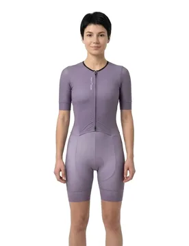 Trisuit A Maniche Corte Leaf Violet 2XS - Santini - FashionsVida