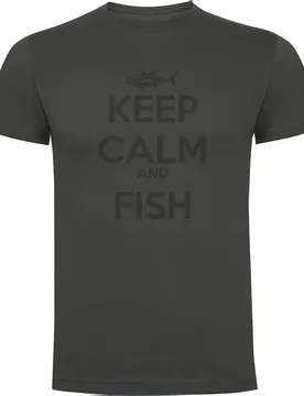 Keep Calm And Fish Short Sleeve T-shirt Lead S Men - Kruskis - FashionsVida