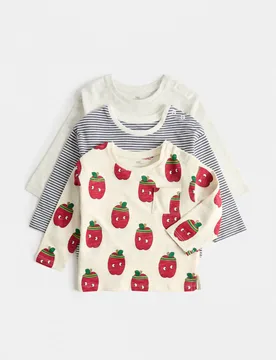 Pack Pure Cotton Apple Print Tops (0-5 Yrs) Multi male - M&S - FashionsVida