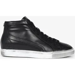 Zapatillas altas de mujer de piel abotinadas con cordones