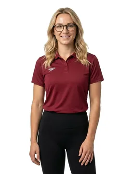 Club Dry Short Sleeve Polo Flag Red 14 Women - Speedo - FashionsVida