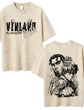 Washed Vintage Anime Vinland Saga Thorfinn A True Warrior Needs No Sword I Have No Enemies T Shirt Men Manga Oversized T-shirts - Aliexpress - FashionsVida