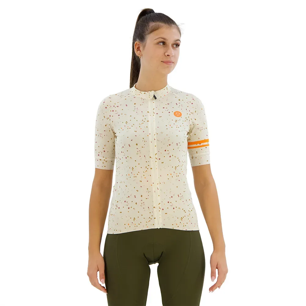 Maglia A Maniche Corte Mini Flower Cream - AGU - FashionsVida