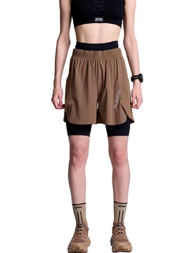 Pantaloni Corti Corefusion Run Perform Dark Sand S - X-BIONIC - FashionsVida