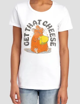 Women's Ratatouille Get That Cheese T-Shirt, White Size: XL - White - Size: XL - Disney - FashionsVida