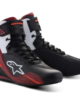 Scarpe Moto FASTER-4 Nero Bianco Scuro Rosso taglia 11 - Alpinestars - FashionsVida