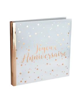 Gästebuch Happy Birthday Roségold 24 x 24 cm weißer Einband - Santex - FashionsVida