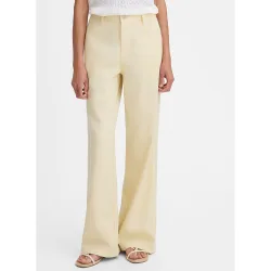 Pantalones rectos de mujer con trabillas y cierre de botón