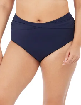Womens Magnetic Twist Bikini Brief - Midnight - Black - Elomi - FashionsVida
